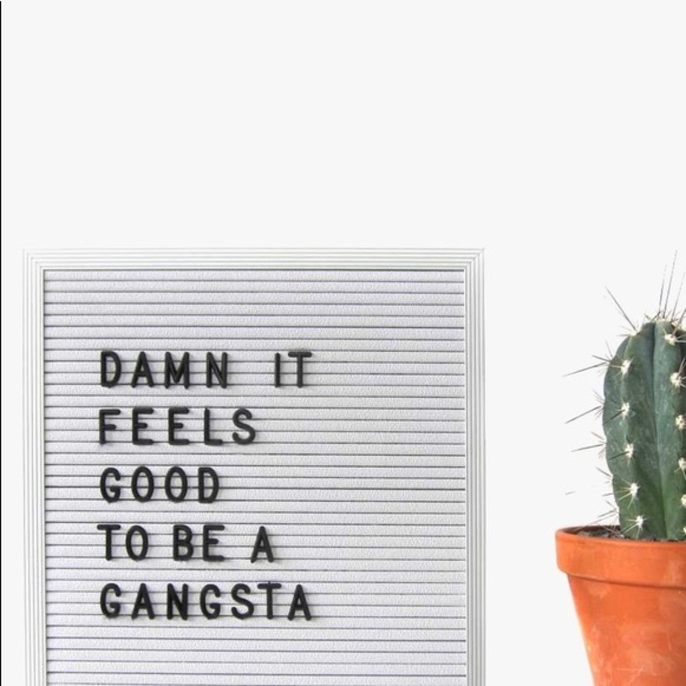 Square Letter Board Sign ✏️ White Vinyl Silver-tone Aluminum Frame Black Letters - Picture 9 of 9